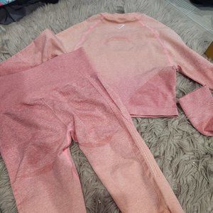 Gymshark pink ombre seamless top leggings